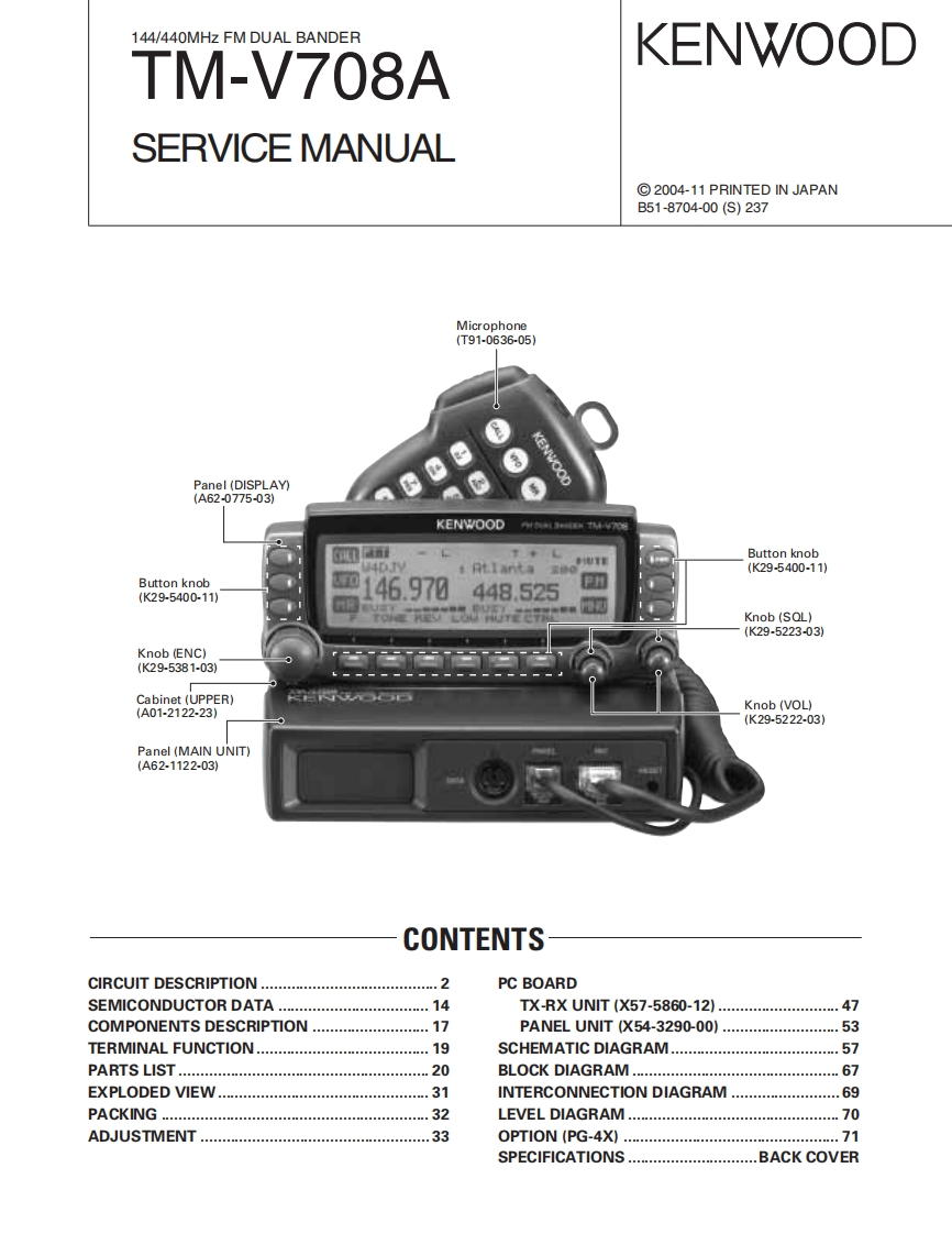 编号21_建伍KENWOOD-TM-V708A维修使用说明书手册