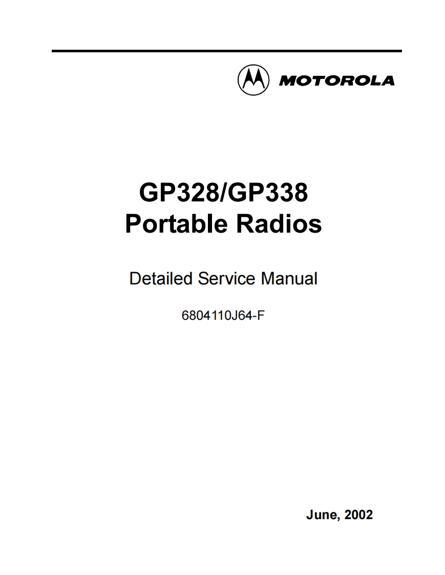 编号22：摩托罗拉MOTOROLA-GP328GP338详细维修手册6804110J64-F
