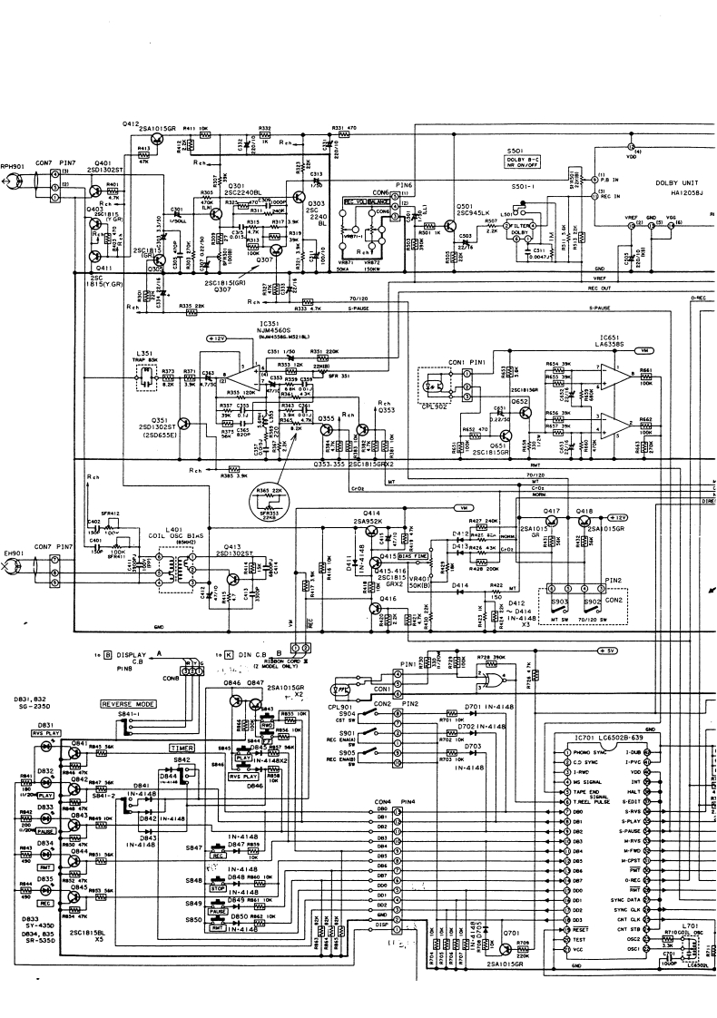 编号25：爱华Aiwa-ADF450-tape-电气原理图
