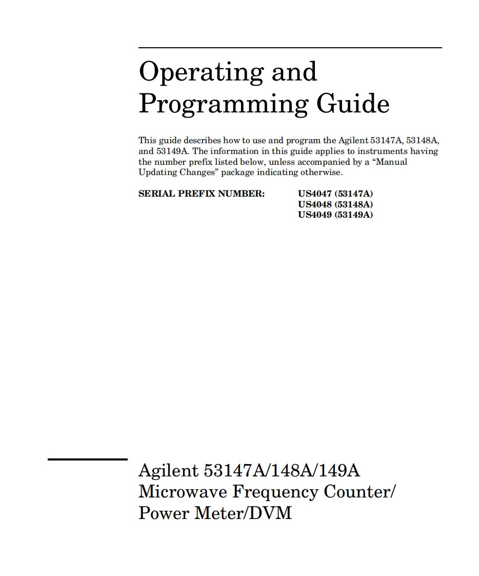 编号27：惠普HP53147A-48A-49AOperation-Programming使用与维修手册