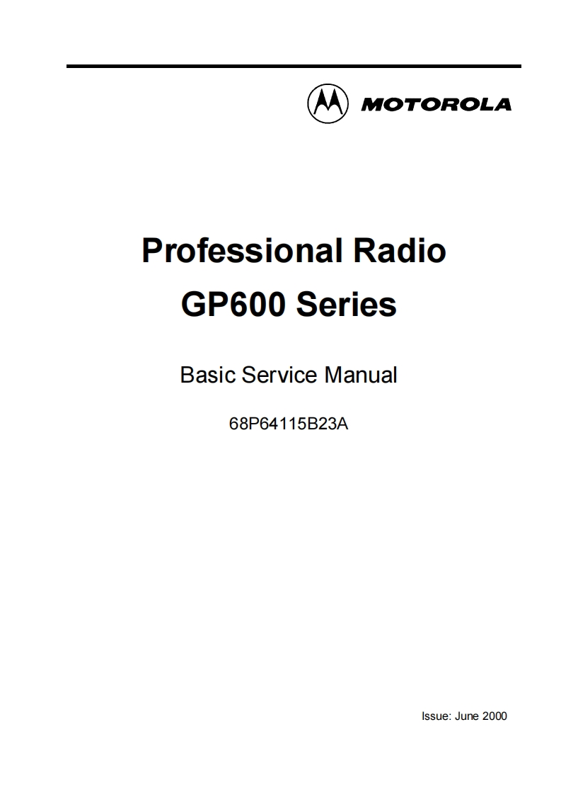 编号28：摩托罗拉MOTOROLA-GP640GP680Basic维修手册6864115B23A