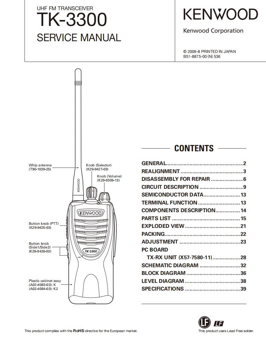 编号29：建伍KENWOOD-TK-3300_B51-8875-00维修图纸手册
