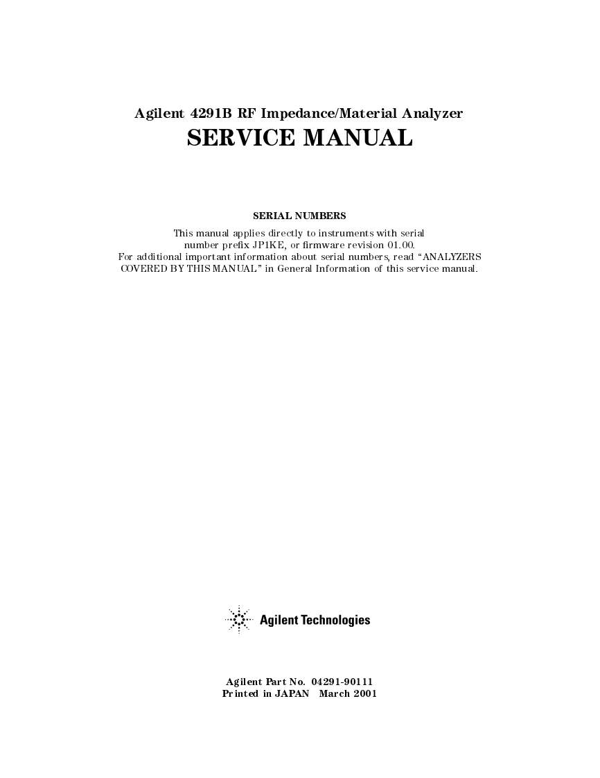 编号29：惠普HP4291BService使用与维修手册