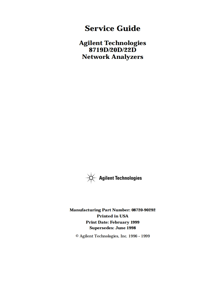 编号2：惠普HP8719D-20D-22DServiceguide使用与维修手册