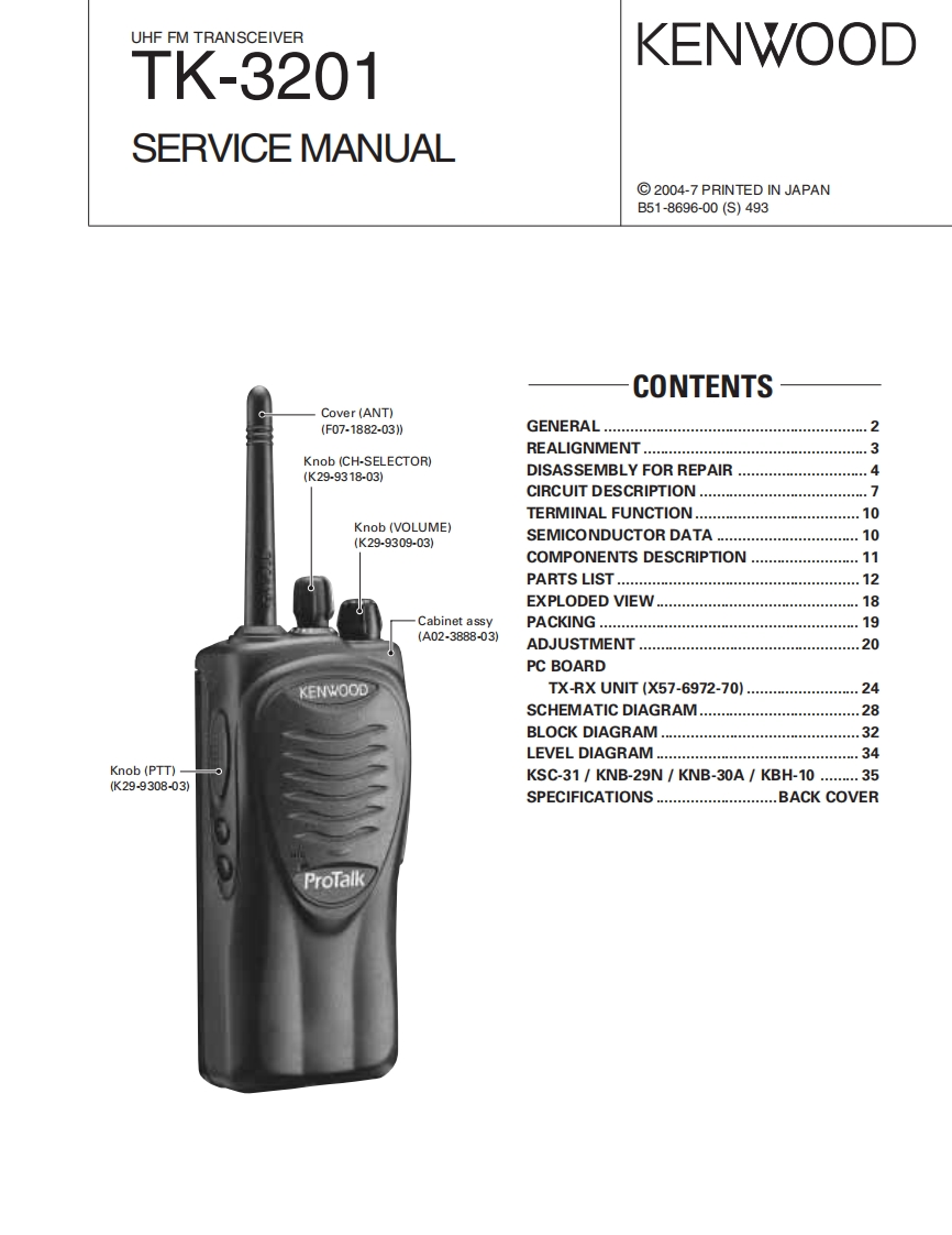 编号31：建伍KENWOOD-TK-3201_B51-8696-00维修图纸手册