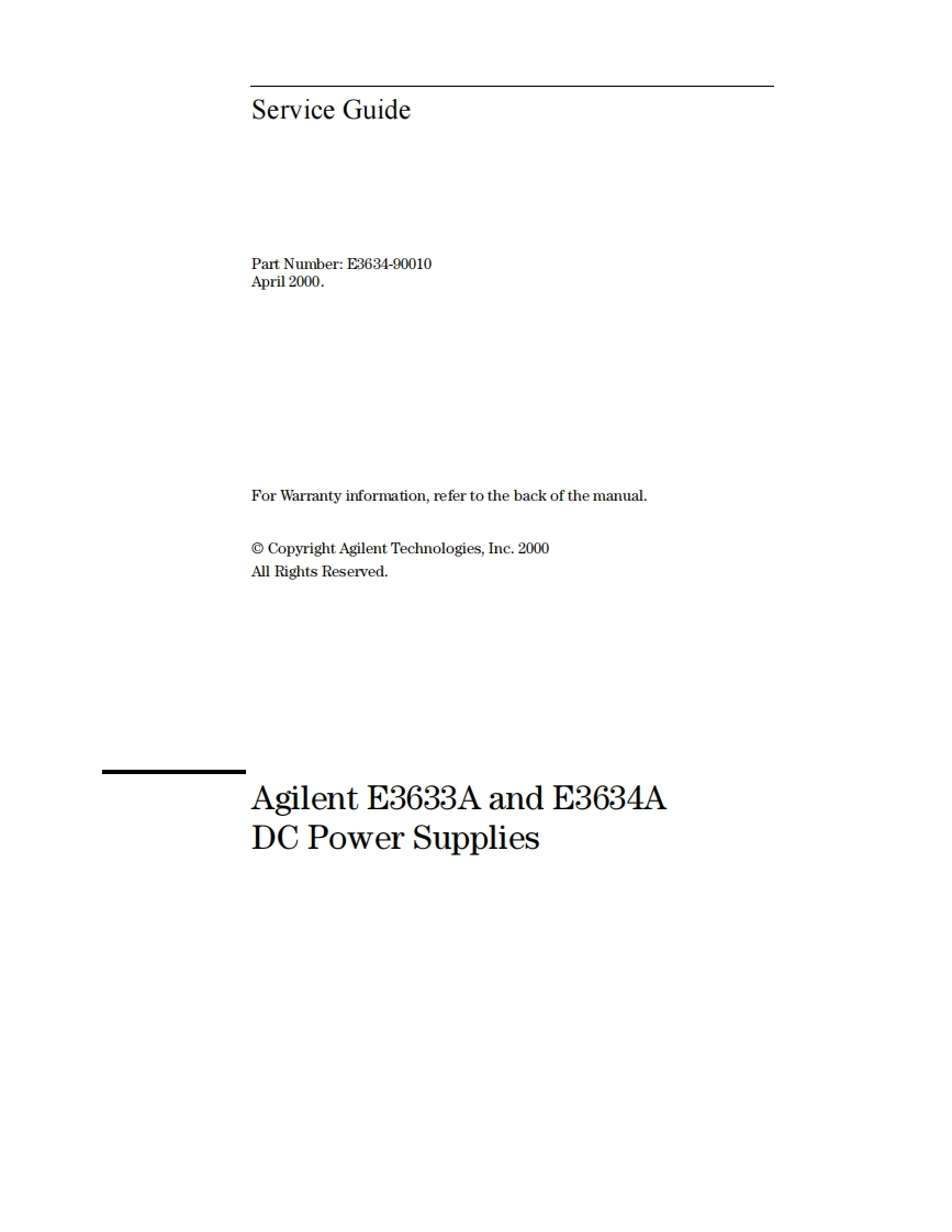 编号31：惠普HPE3633A-34AService使用与维修手册