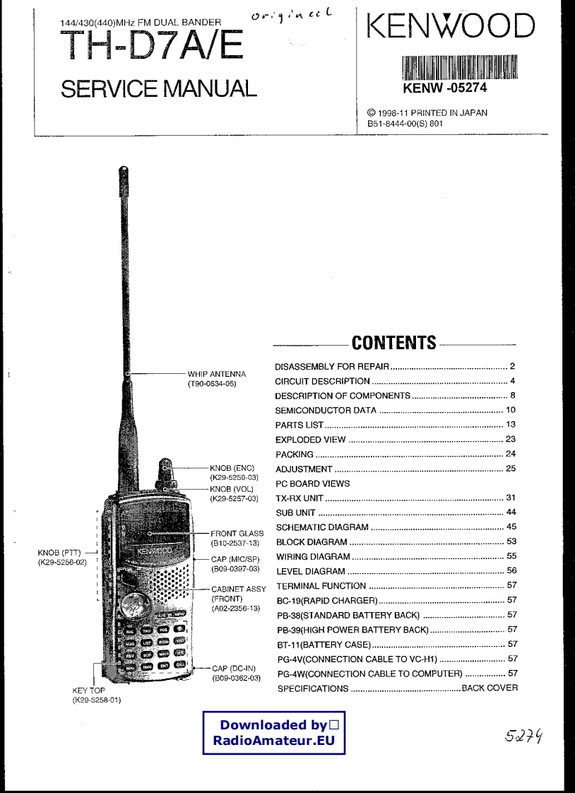 编号3_建伍KENWOOD-_TH-D7维修使用说明书手册