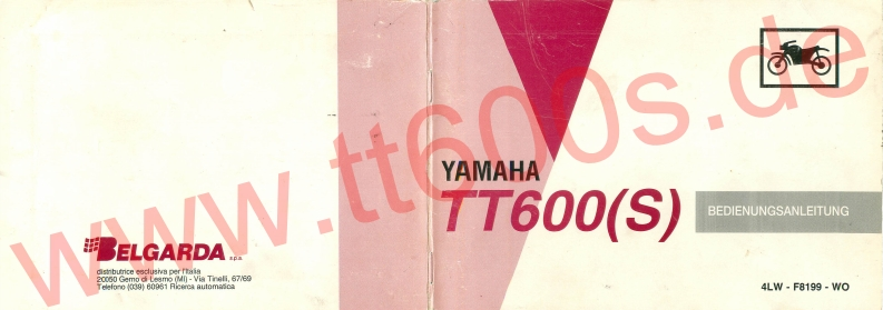 编号4：YAMAHA雅马哈摩托车TT600S_用户说明书手册_1994_DE-找手册网