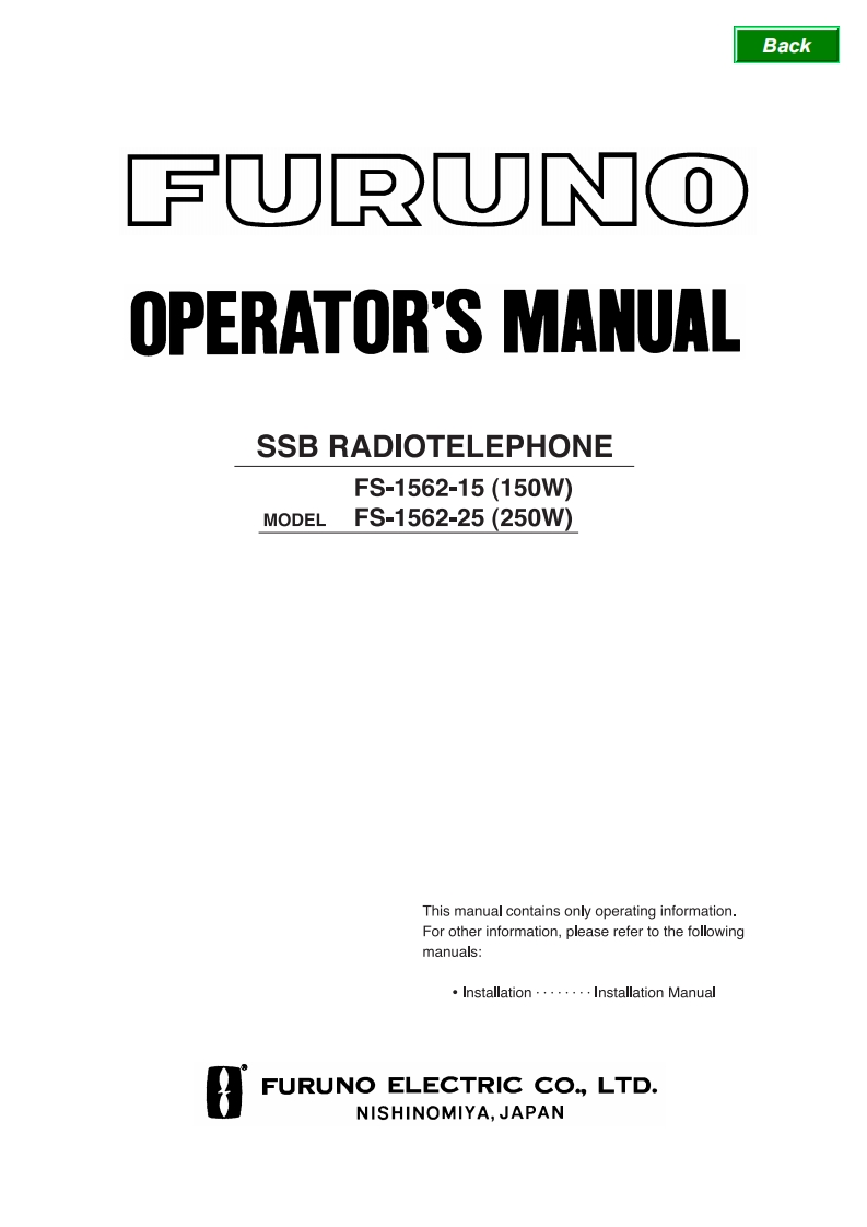 编号4：日本古野Furuno_FS-1562_使用说明书手册_2003