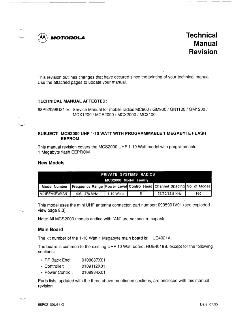 编号50：摩托罗拉MOTOROLA-GM900维修手册6802100U61-O