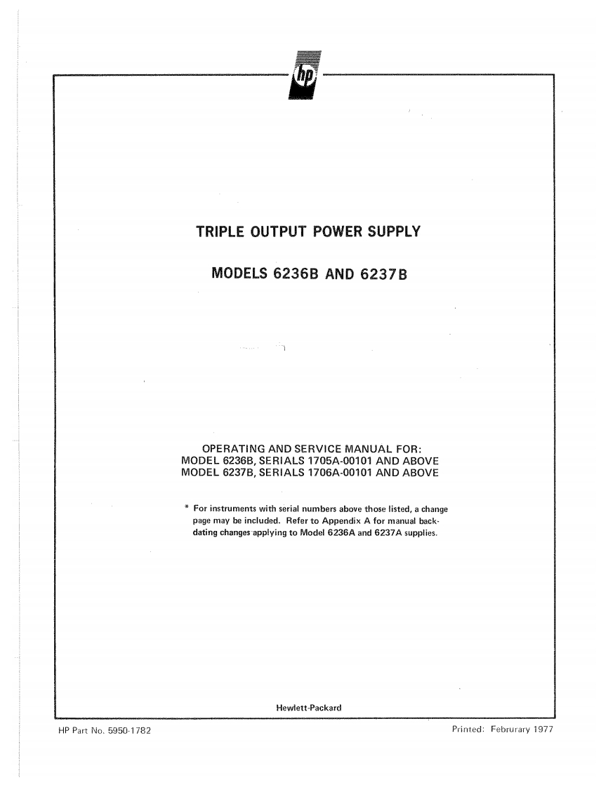 编号52：惠普HP6236B-6237BOperating-Service使用与维修手册