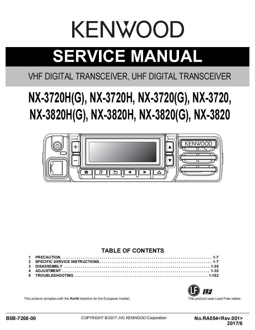 编号54：建伍KENWOOD-NX-3820_RA054_B5B-7268-00维修图纸手册