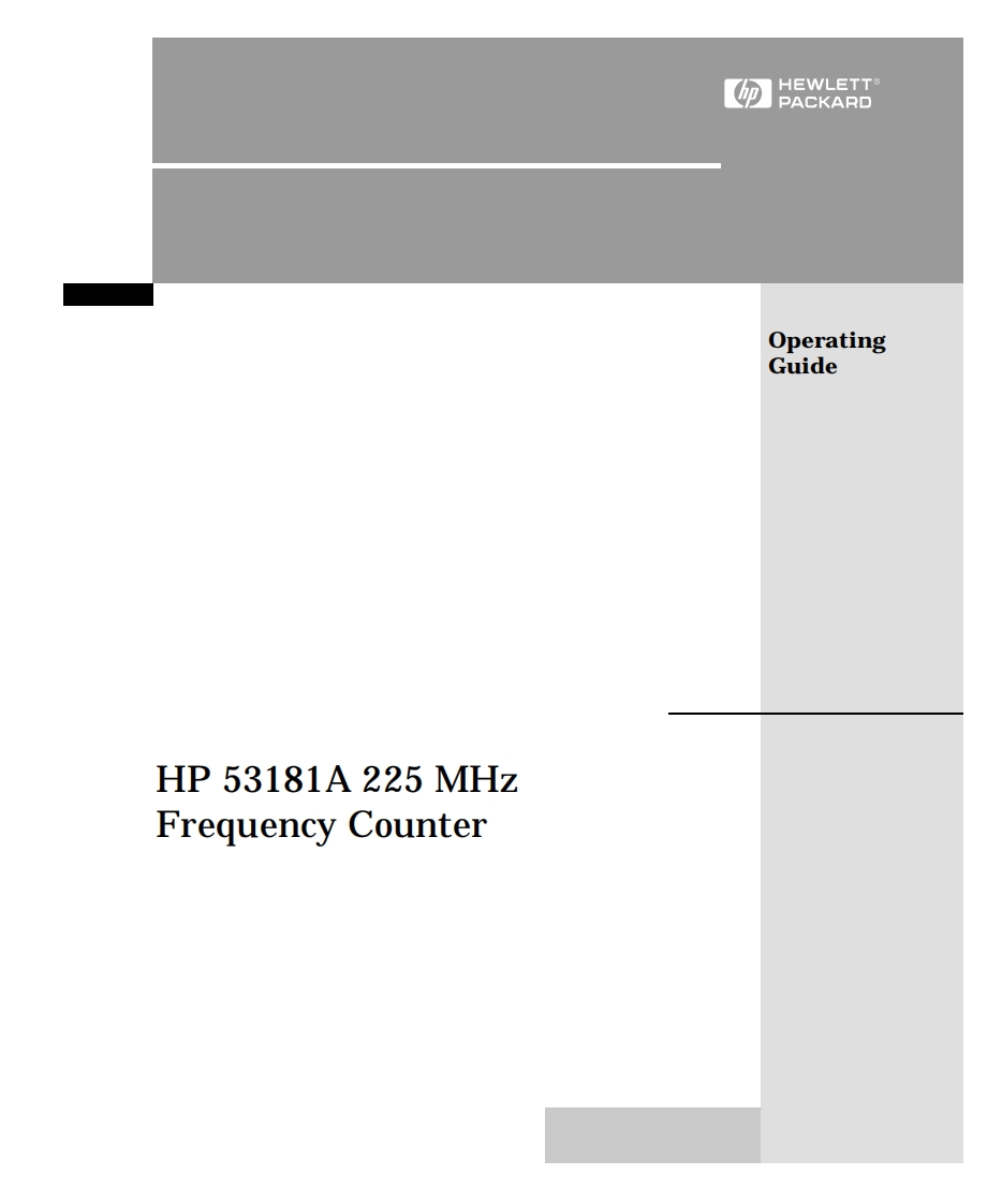 编号55：惠普HP53181AOperating使用与维修手册