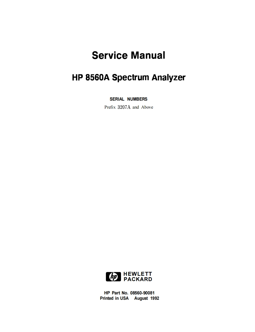 编号5：惠普HP8560AService使用与维修手册