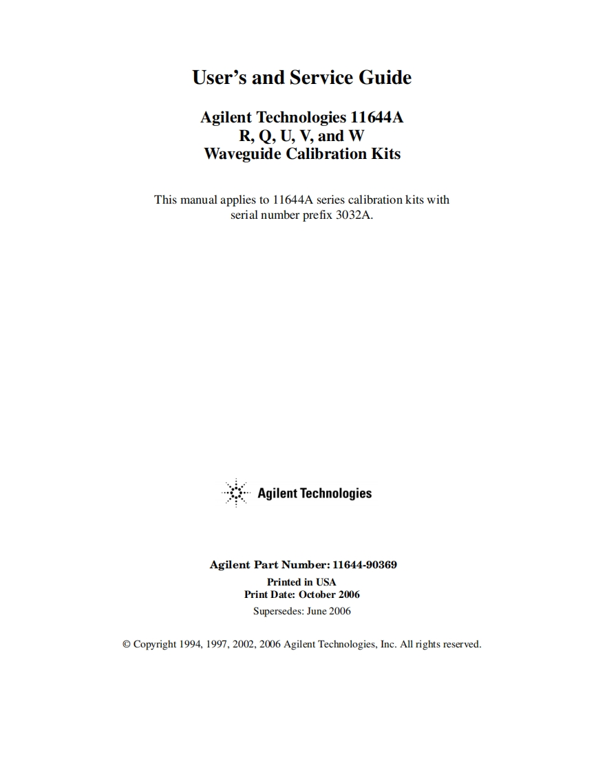 编号61：惠普HP11644ASeriescalkits使用与维修手册