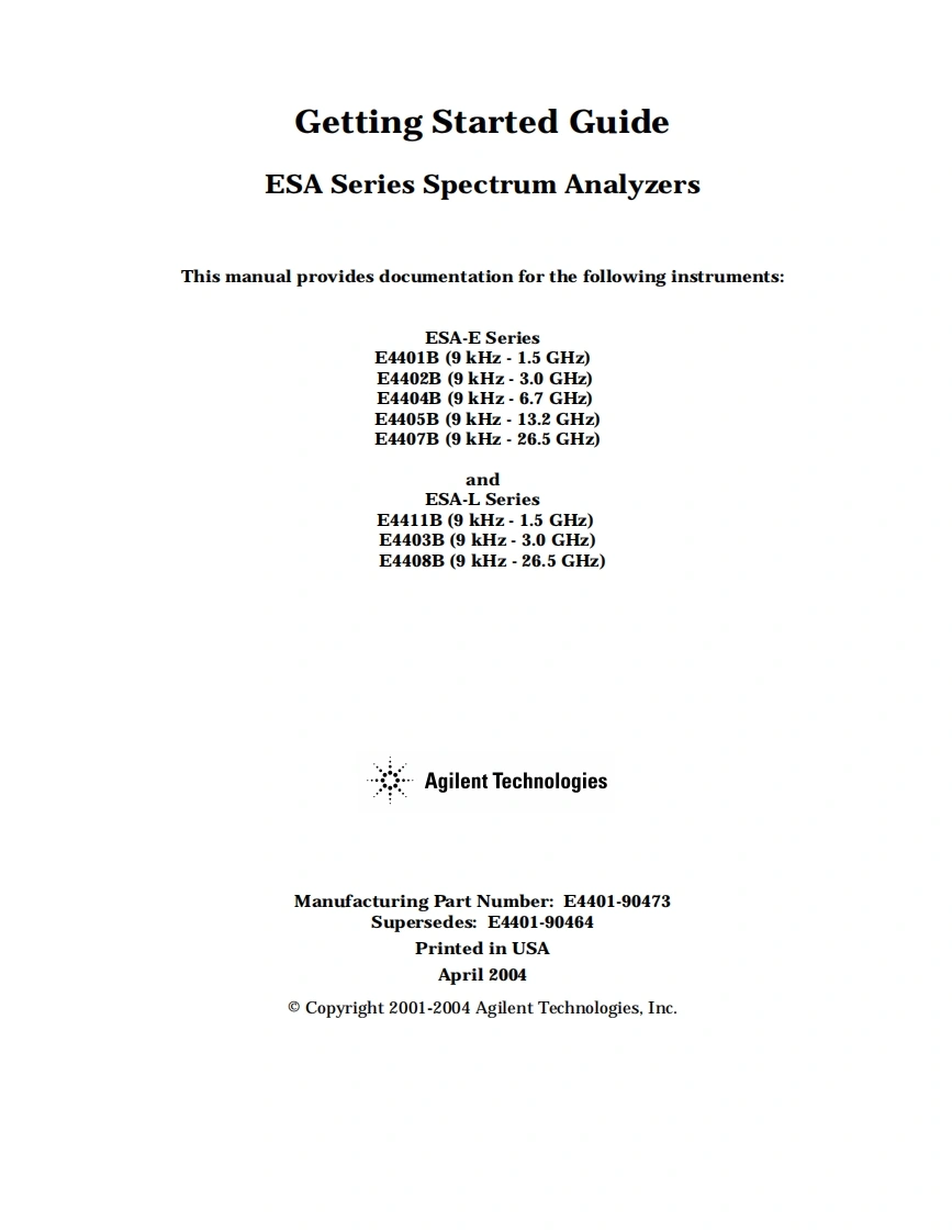 编号68：惠普HPE4401B-02B-03B-04B-05B-07B-08B-11BGettingStarted使用与维修手册