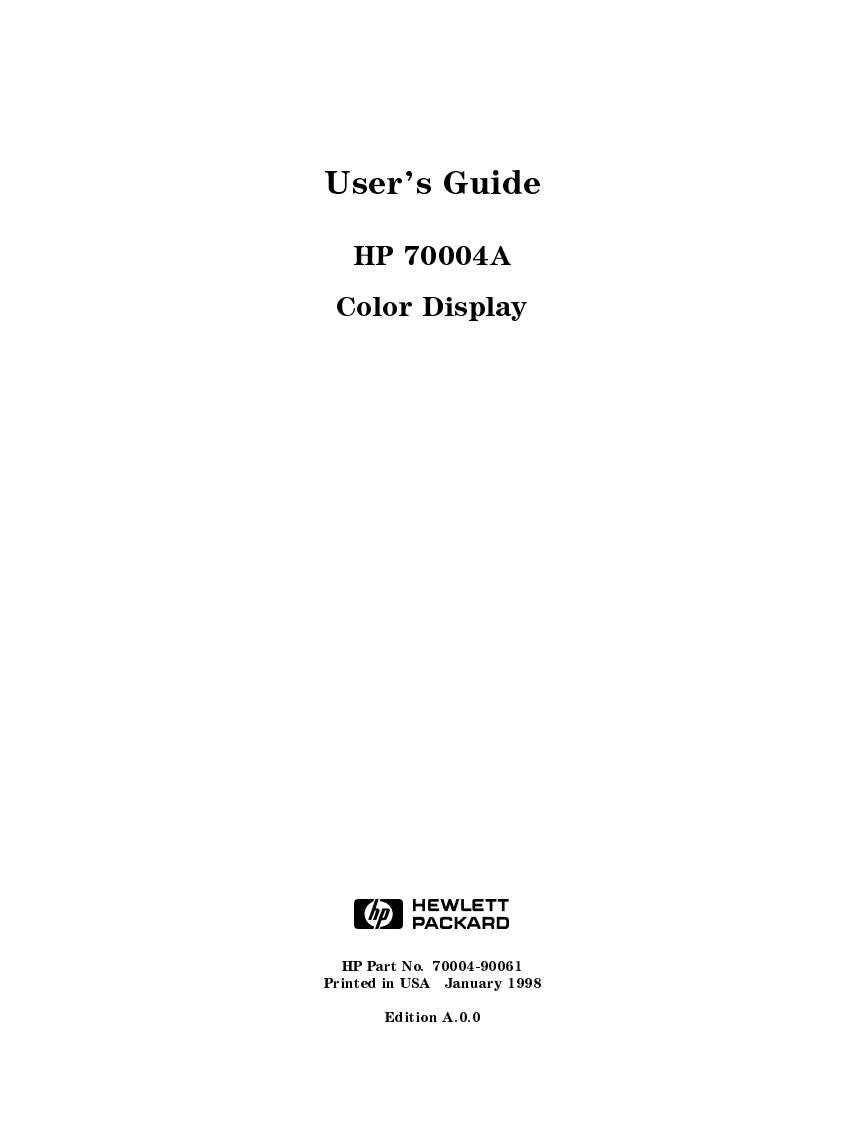 编号72：惠普HP70004A-UserGuide使用与维修手册