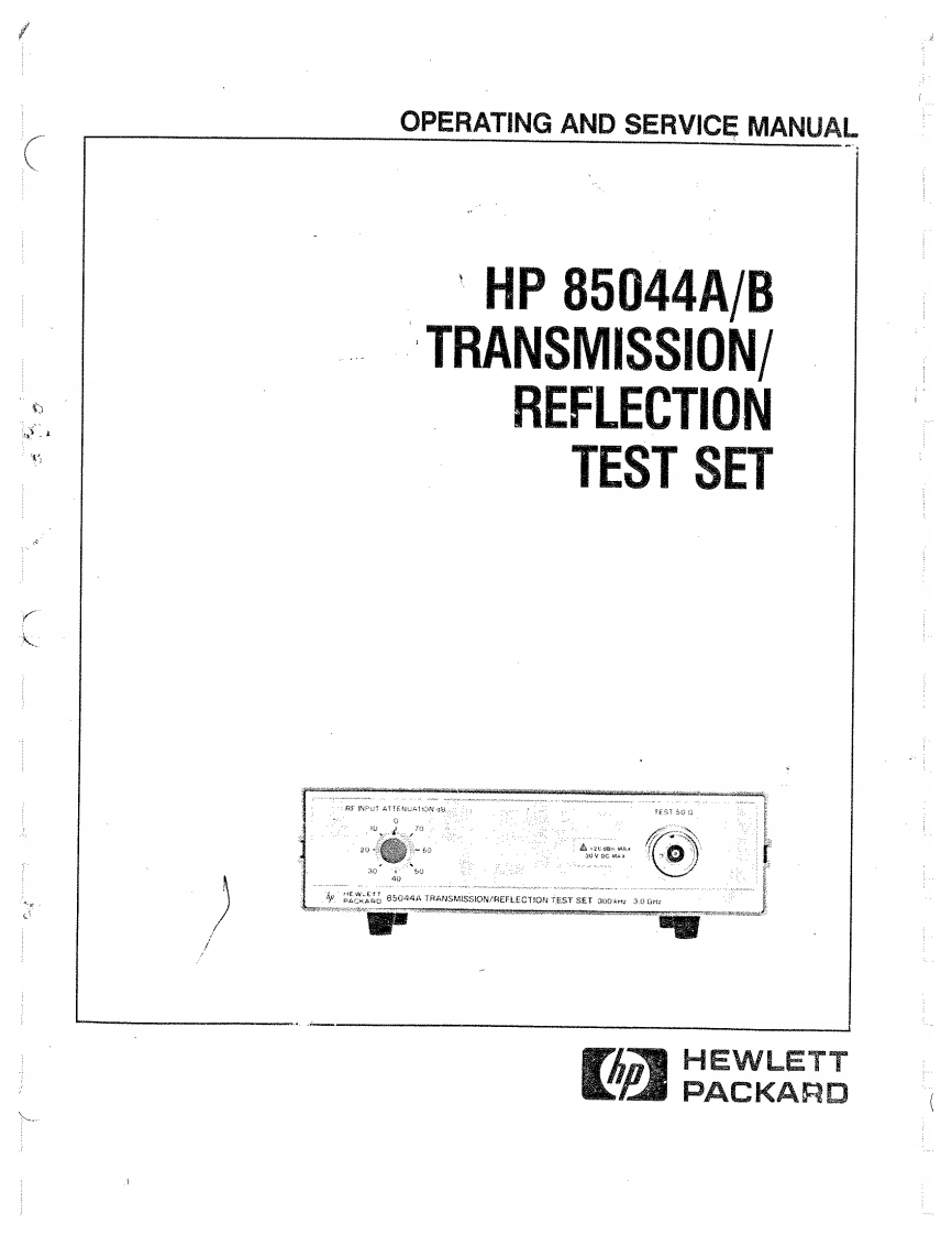 编号74：惠普HP85044A-BOperating-Service使用与维修手册