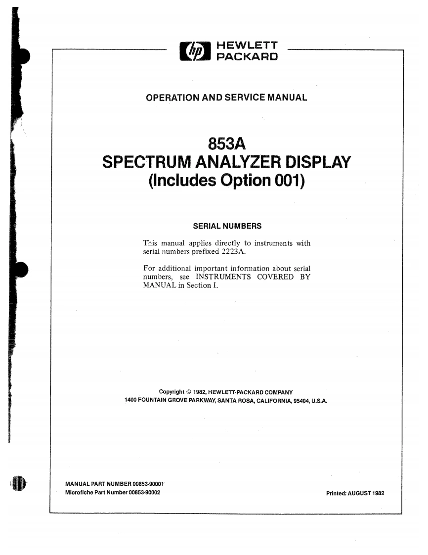 编号76：惠普HP853AOperating-Service使用与维修手册