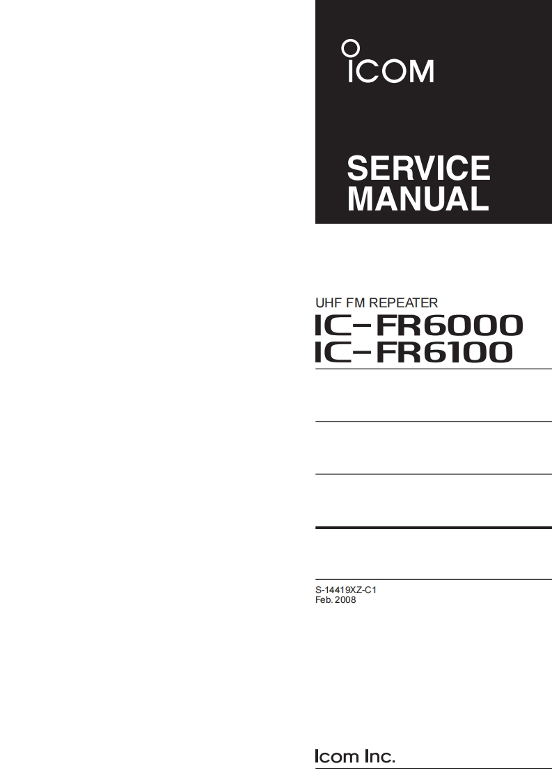 编号7：艾克幕ICOM-IC-FR600-FR6100SERVİCEMANUEL维修使用说明书图纸
