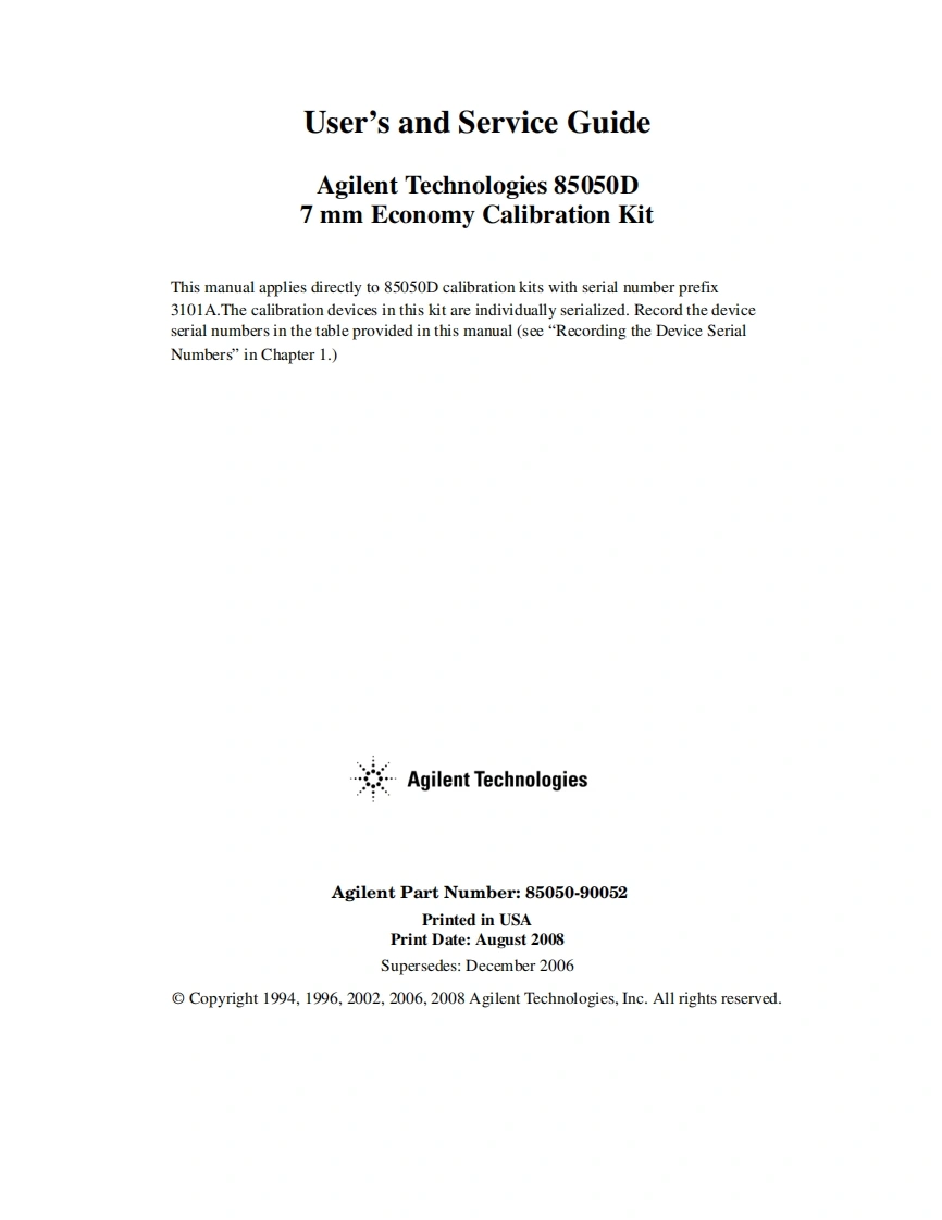 编号81：惠普HP85050DUSER使用与维修手册