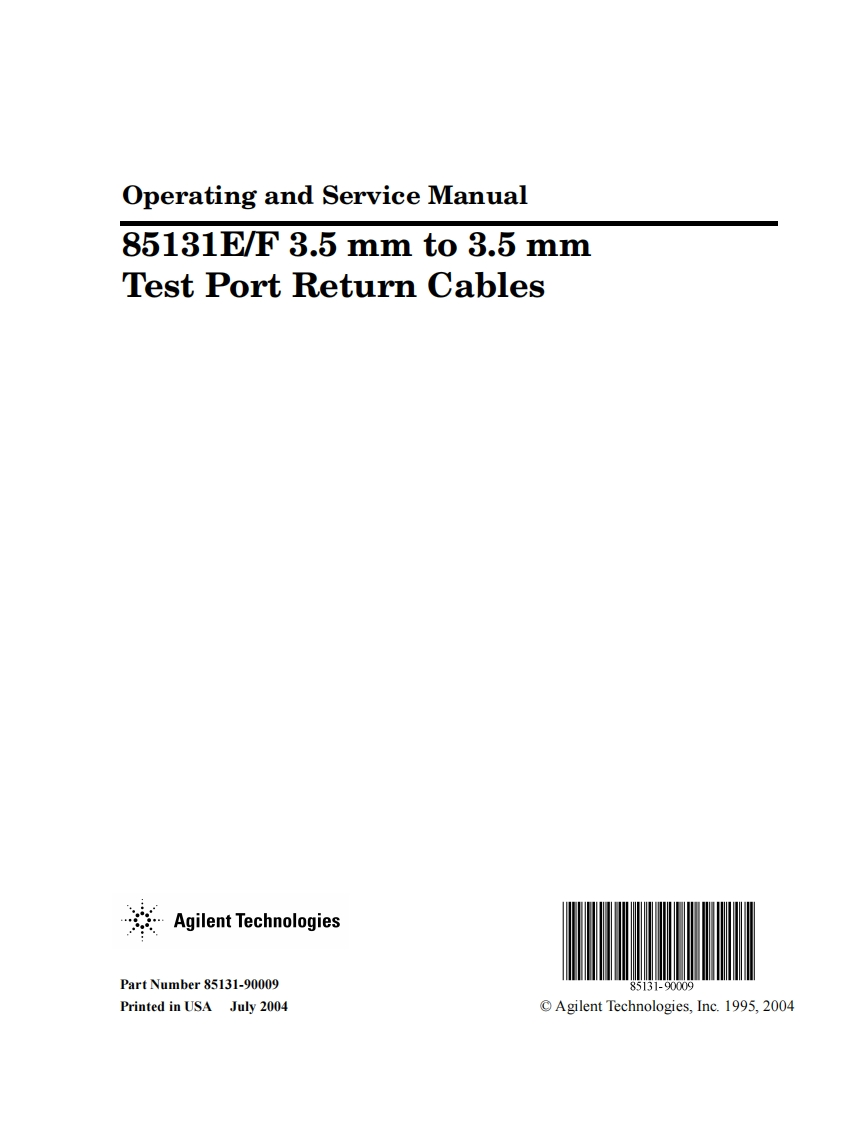 编号83：惠普HP85131E-FOperating-Service使用与维修手册