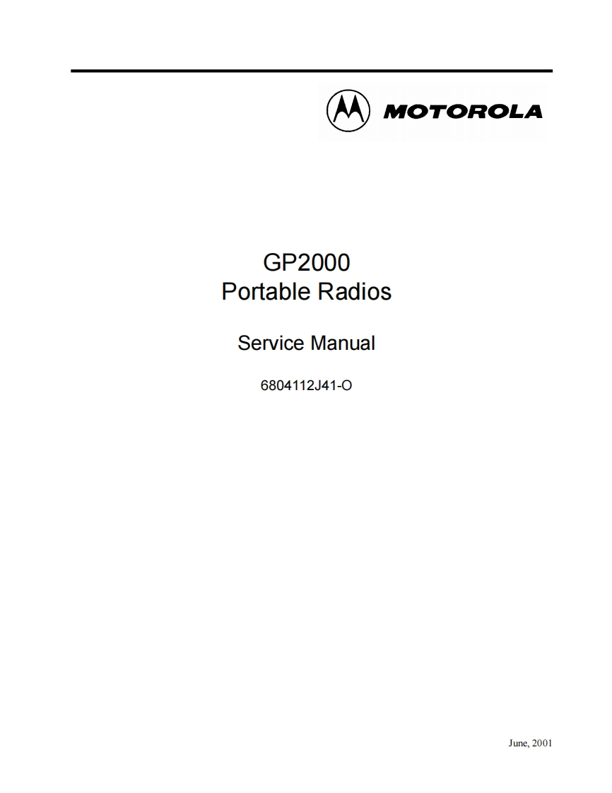 编号8：摩托罗拉MOTOROLA-GP2000维修手册6804112J41-O