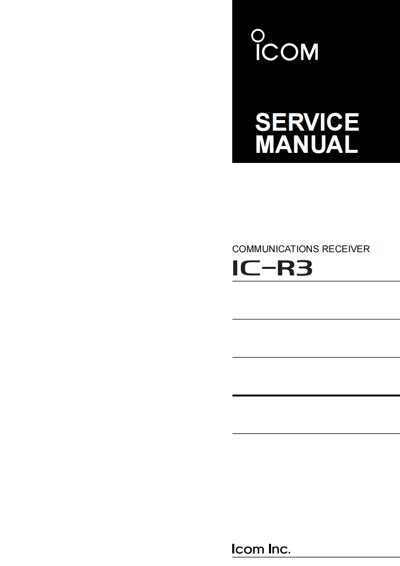 编号9：艾克幕ICOM-IcomIC-R3ServiceManual维修使用说明书图纸