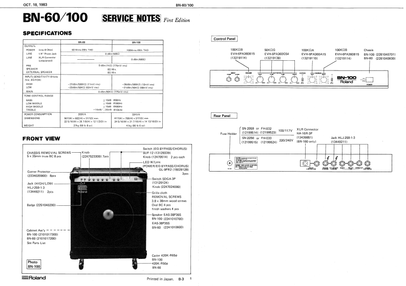 罗兰Roland-BN-60--BN-100-Service-Manual维修服务手册说明书含电器原理图-找手册网