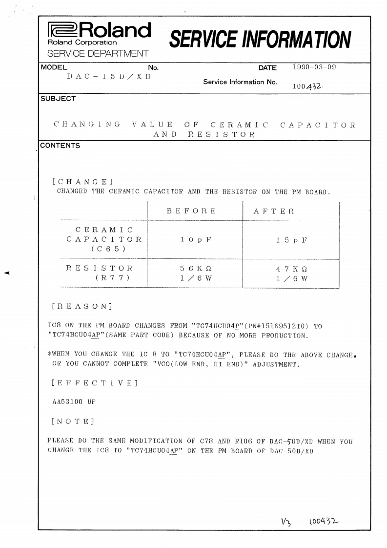罗兰Roland-DAC-15D--15XD-Service-Manual维修服务手册说明书含电器原理图-找手册网