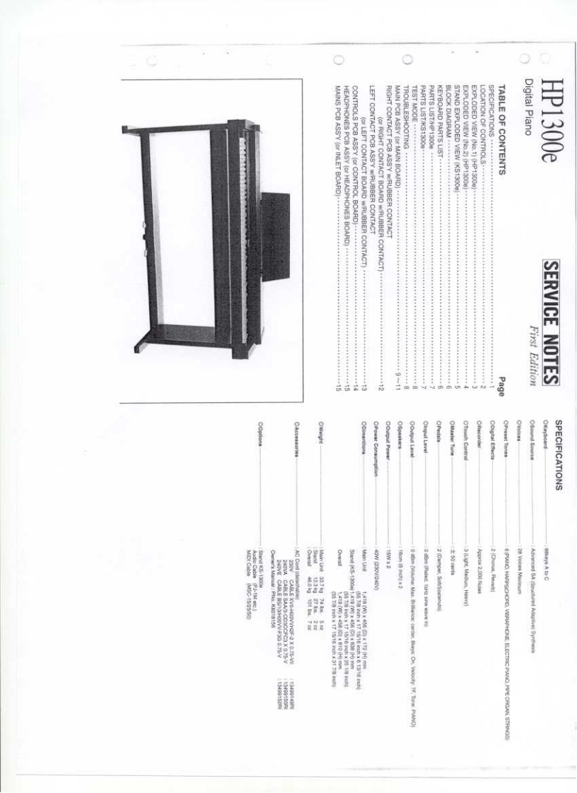 罗兰Roland-HP-1300e-Service-Manual维修服务手册说明书含电器原理图-找手册网