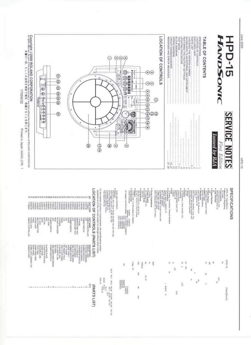 罗兰Roland-HPD-15-HandSonic-Service-Manual维修服务手册说明书含电器原理图-找手册网