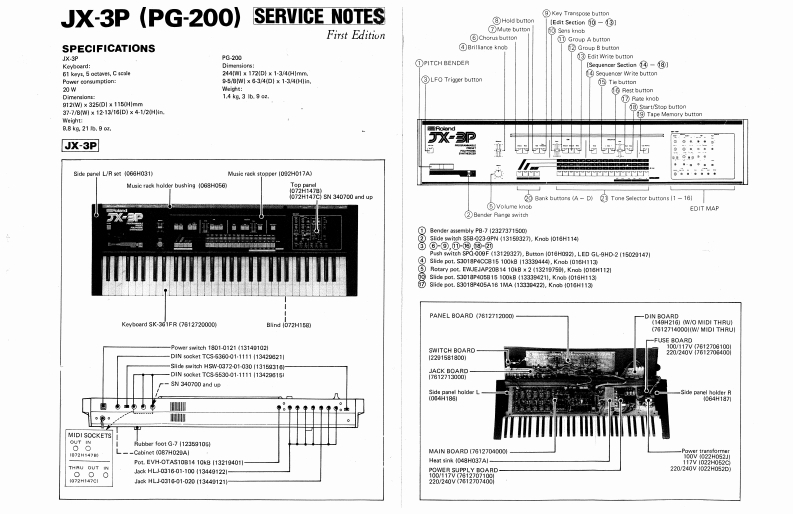 罗兰Roland-JX-3P--PG-200-Service-Manual维修服务手册说明书含电器原理图-找手册网