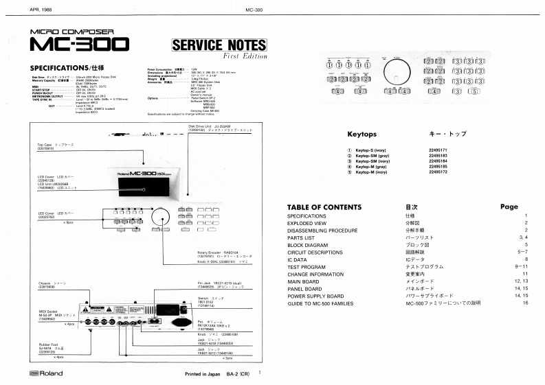 罗兰Roland-MC-300-Micro-Composer-Service-Manual维修服务手册说明书含电器原理图-找手册网