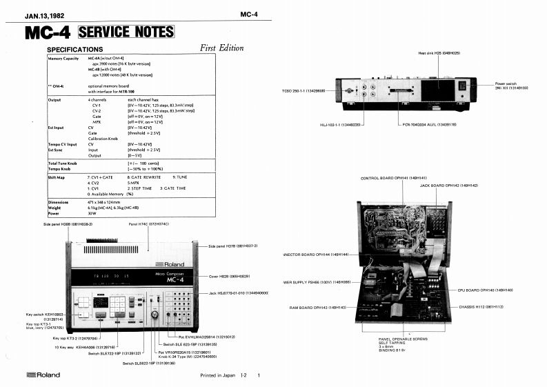 罗兰Roland-MC-4-Micro-Composer-Service-Manual维修服务手册说明书含电器原理图-找手册网