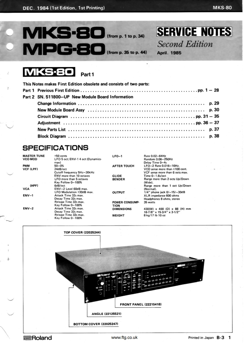 罗兰Roland-MKS-80--MPG-80-(Ed.2)-Service-Manual维修服务手册说明书含电器原理图-找手册网