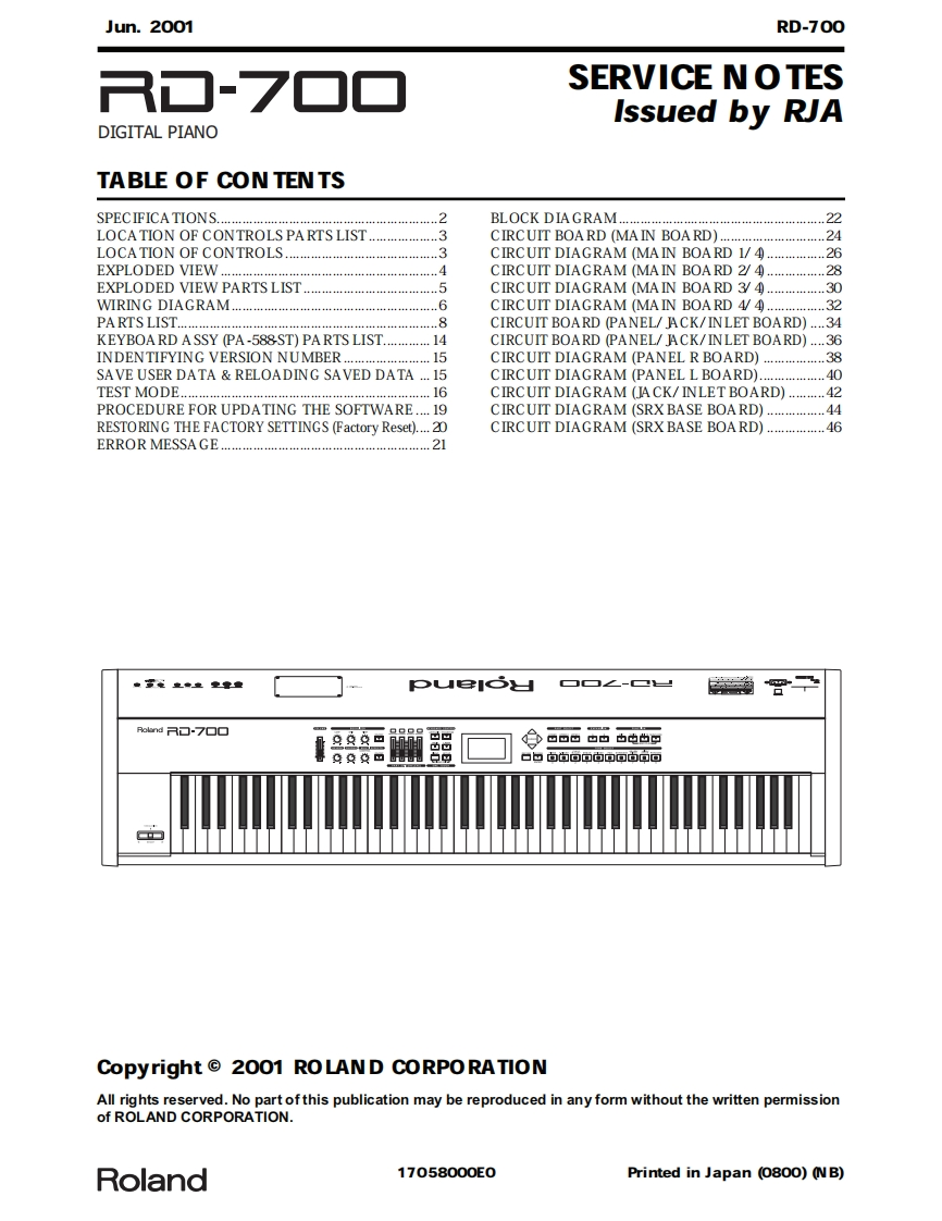罗兰Roland-RD-700-Service-Manual维修服务手册说明书含电器原理图-找手册网
