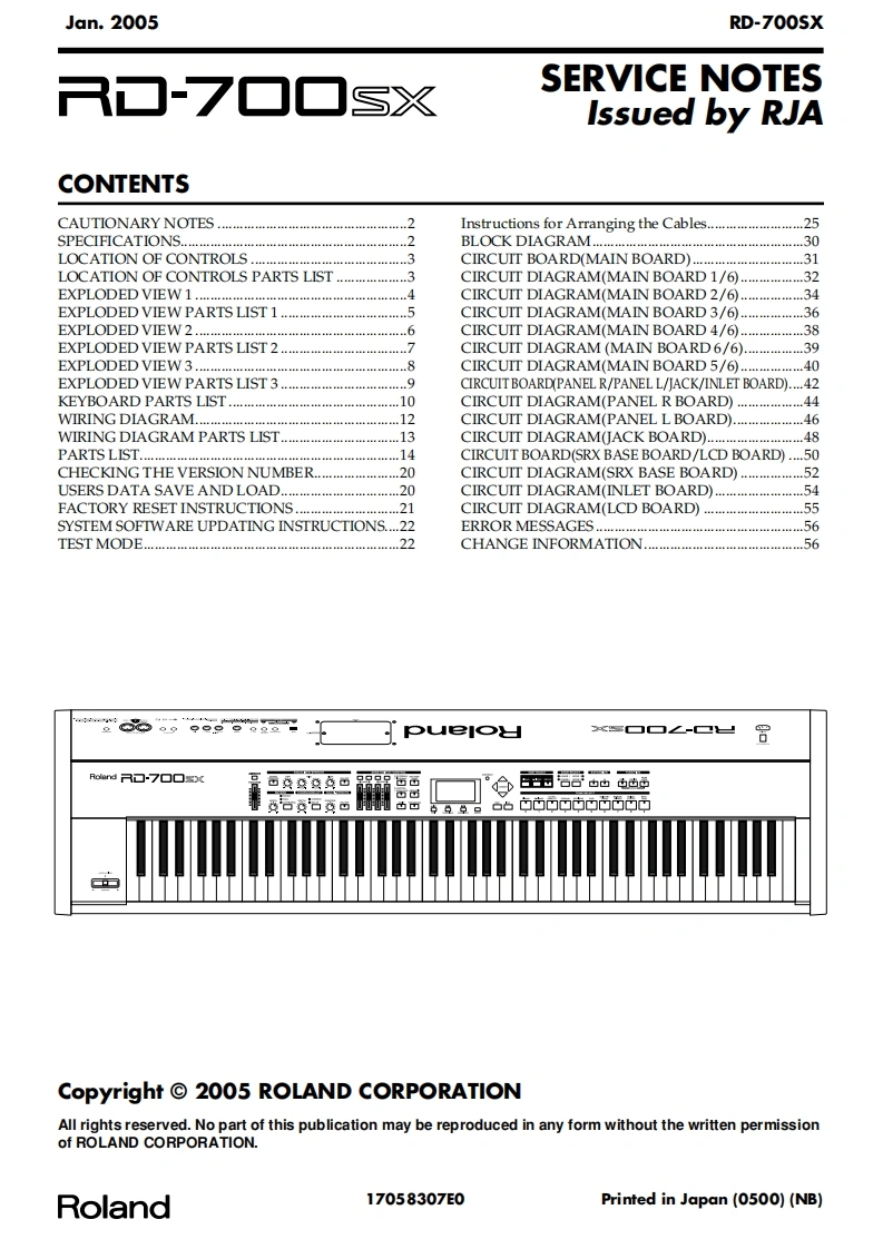 罗兰Roland-RD-700sx-Service-Manual维修服务手册说明书含电器原理图-找手册网
