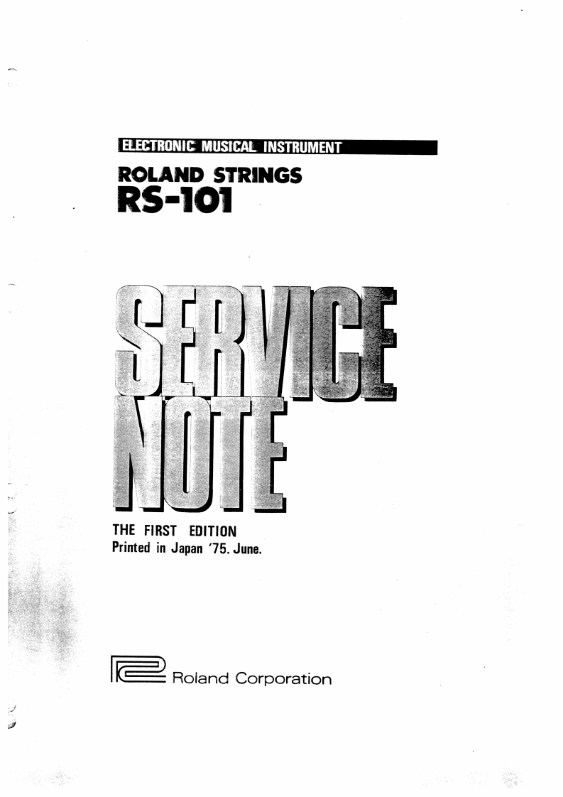罗兰Roland-RS-101-Service-Manual维修服务手册说明书含电器原理图