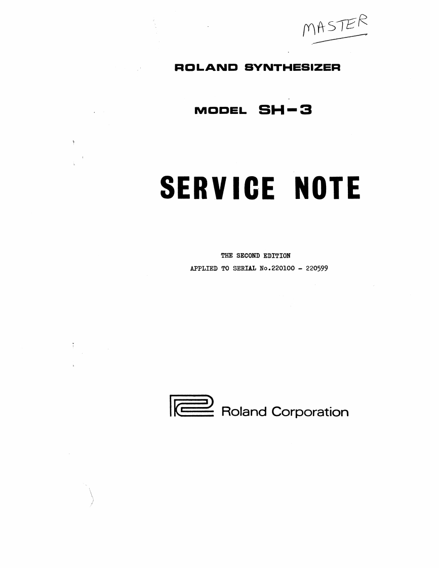 罗兰Roland-SH-3-Service-Manual维修服务手册说明书含电器原理图-找手册网