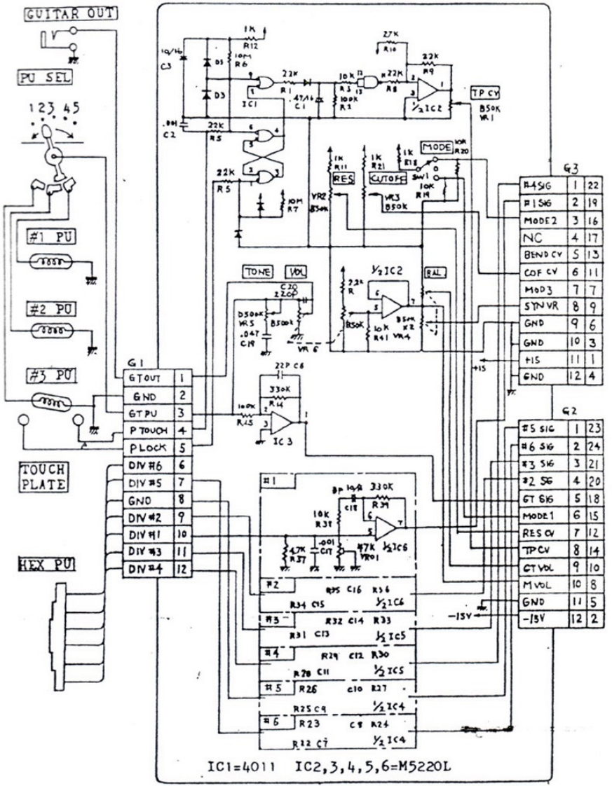 罗兰Roland-STK-1-Guitar-Synth-Schematic电器原理图
