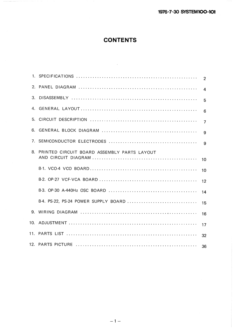 罗兰Roland-System-100-101-Service-Manual维修服务手册说明书含电器原理图