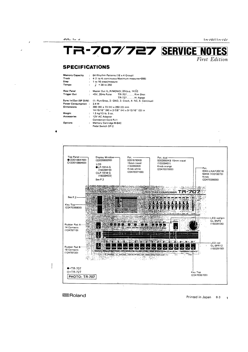 罗兰Roland-TR707维修手册