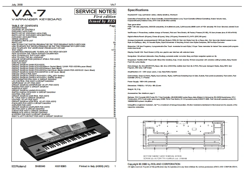 罗兰Roland-VA-7-Service-Manual维修服务手册说明书含电器原理图-找手册网