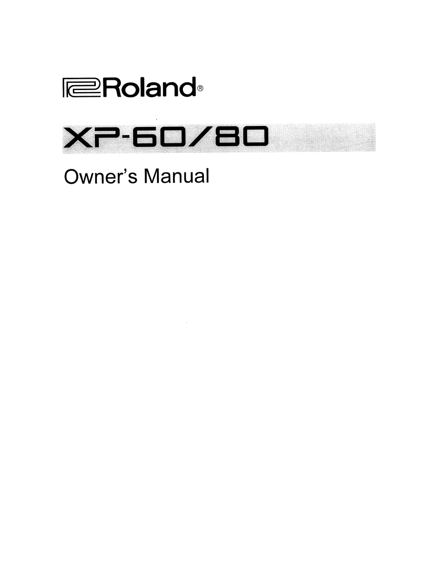罗兰Roland-XP-60--XP-80-Owners-Manual操作说明书手册-找手册网