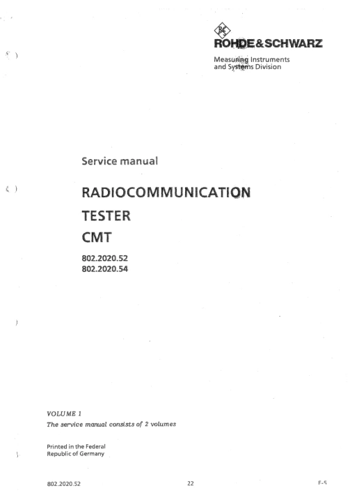罗德与施瓦茨CMT52_54-Service-Vol-1-and-2-找手册网