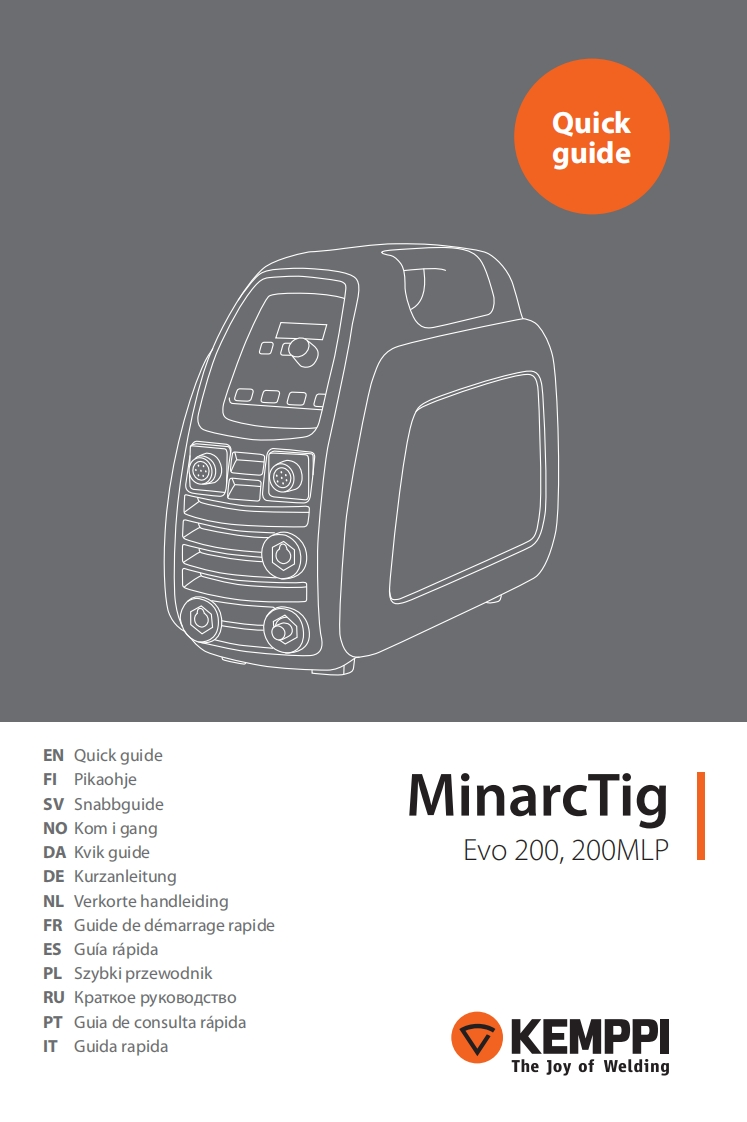 肯比电焊机MinarcTigEvo200QuickGuide使用说明书手册含电器原理图