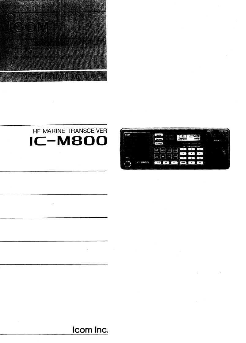 艾克幕icom-icm800-使用说明书手册