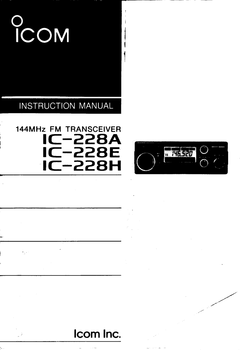 艾可慕Icom_IC-228A-IC-228E-IC-228H(InstructionManual操作说明书手册)