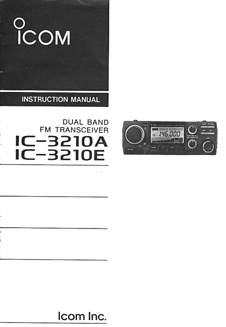 艾可慕Icom_IC-3210-(Manual操作说明书手册)
